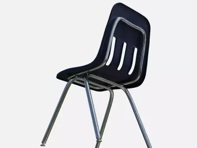 Plastic School Chair Low-poly 3D model