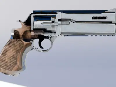 CAL 44 Magnum Low-poly 3D model