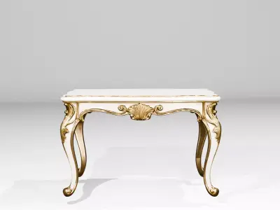 Royal Baroque Dining Table Gold Ornate Carved Luxury 3D model 3D model
