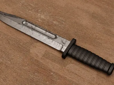Combat Knife High-Poly Free 3D model