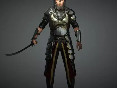Salahuddin High quality character full Rigged and Animated  3D model