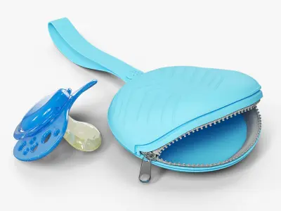Silicone Soother Case Blue Open 3D model