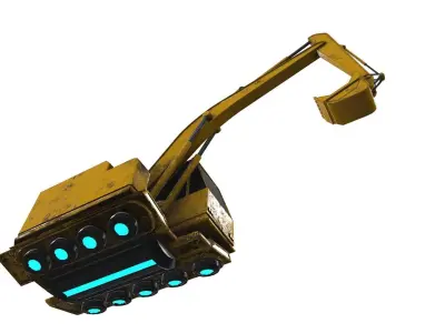 Cyberpunk Work Machines 02 Low-poly 3D model