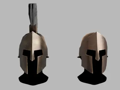 Spartan Helmet LowPoly Low-poly 3D model