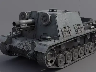 Sturm-Infanteriegeschutz 33B Low-poly 3D model