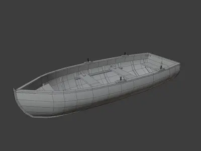 LOW POLY WOODEN BOAT Low-poly 3D model