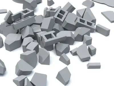 Industrial debris Low-poly 3D model