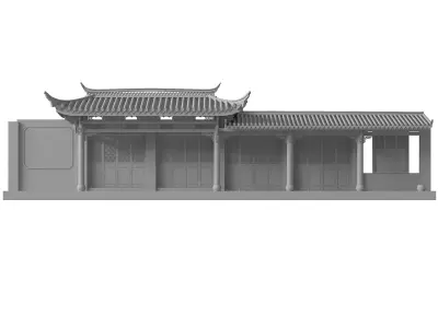 Chinese ancient architecture Low-poly 3D model buy