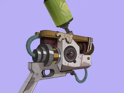 Stylized Portal Gun Low Poly Game Ready Asset Low-poly 3D model