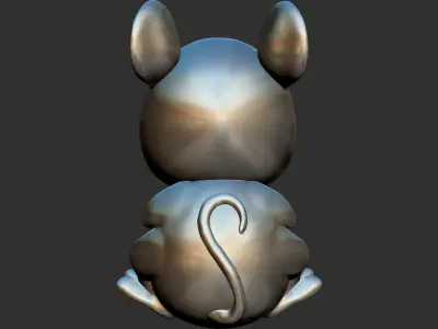 Mouse chinese rat holding coin Free 3D model