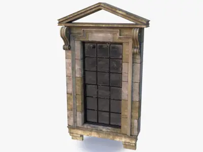 Cement Window 0004 Low-poly 3D model