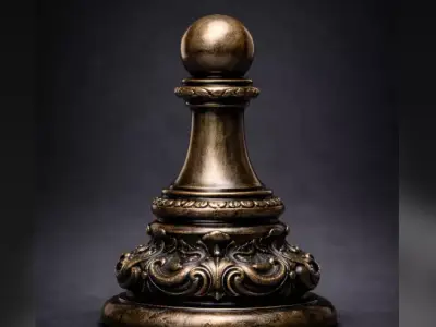 Ornamental Chess Pawn Sculpture - Decorative Classic Pawn 3D print model