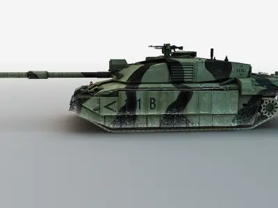 British MBT Challenger 2  Low-poly 3D model