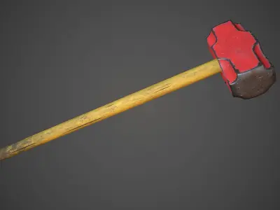 Game Ready Sledge hammer Low-poly 3D model