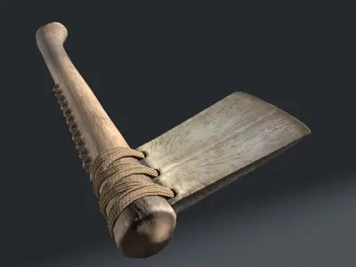 Ancient Bone Ax Low-poly 3D model