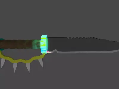 low poly ancient knife Low-poly 3D model