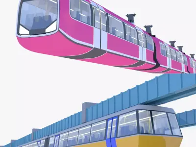Elevated trains collection 2024 II 3D Model Pack