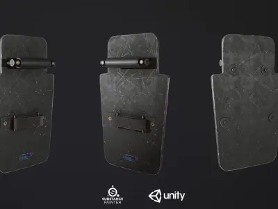 Ballistic Shield Pack PBR Low-poly 3D model