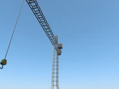 Rigged Crane Low-poly 3D model