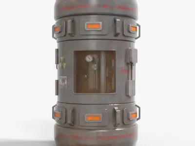 Tritium Container Hydrogen-3 Low-poly 3D model