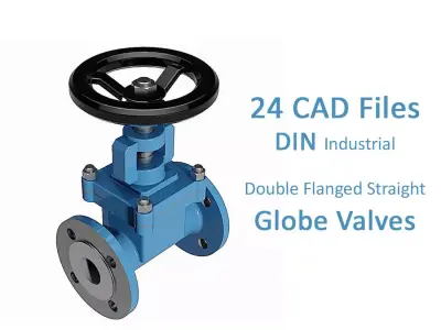 Straight Globe Valves - DIN Flanged Ends -  3D model