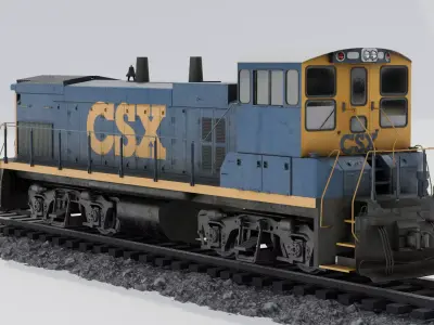 EMD MP15AC Locomotive Low-poly 3D model