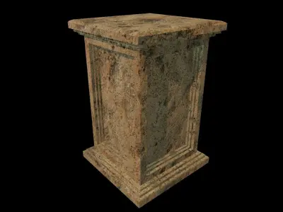 Square Pedestal Stone  Low-poly 3D model