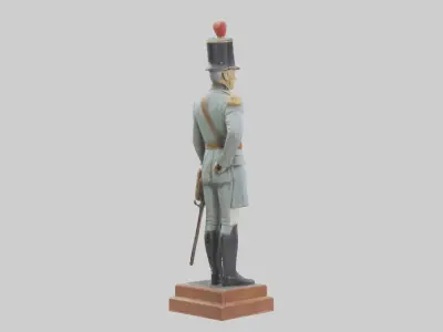 Historic Soldier Statue model Low-poly 3D model