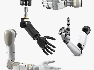 Rigged Mechanical Hands Collection 2 3D model