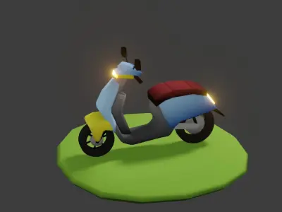 Motorbike scooter Low-poly 3D model