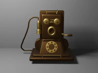 Antique Vintage Old Telephone Free low-poly 3D model