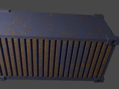 container metal box with rust Low-poly 3D model