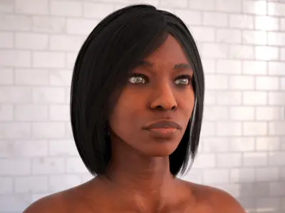 African Woman Body Skin Anatomy  purchase 3D model