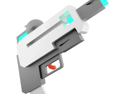 3d laser gun of the future low poly icon 3D model