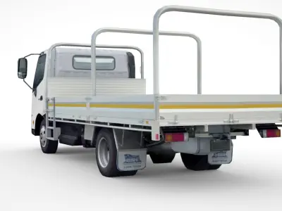 Hino 616 Hybrid Flatbed 2020 Low-poly 3D model