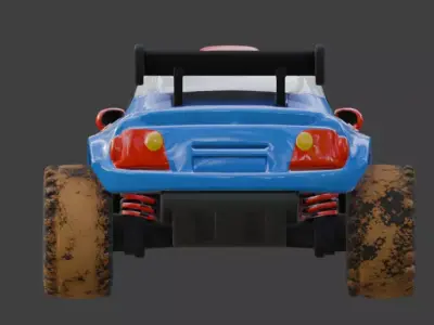 Stylized All-Terrain Rally Car 3D Model Low-poly 3D model