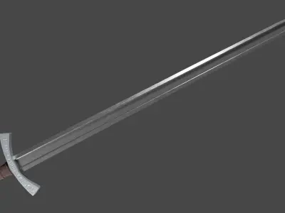 Langsax sword with Falchion handle Low-poly 3D model