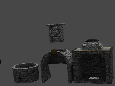 Low Poly Forge Smelter Free low-poly 3D model