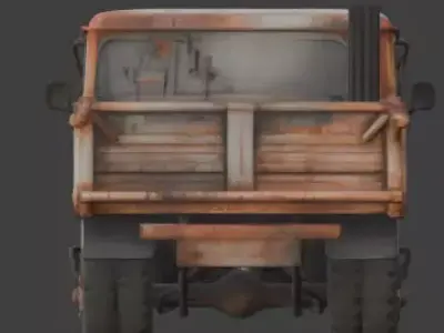 Rusted Old Cargo Truck 3D Model Low-poly 3D model
