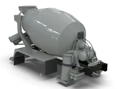 Beck Concrete Mixer Equipment 3D Model  BLENDER Low-poly 3D model