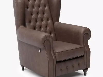 Armchair of Sherlock Low-poly 3D model