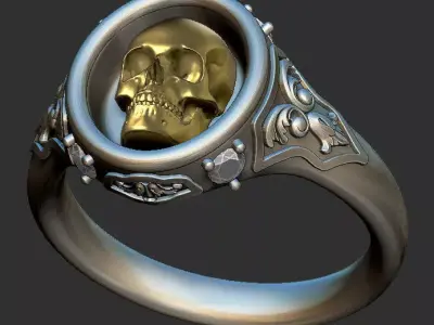 Gothic Skull Ring 3D print model