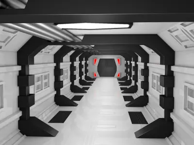 Sci Fi Corridor 3D model 165