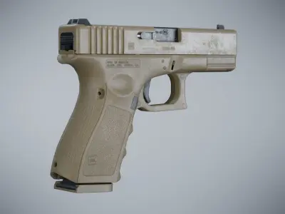 Glock 19 Desert - Game Ready Low-poly 3D model