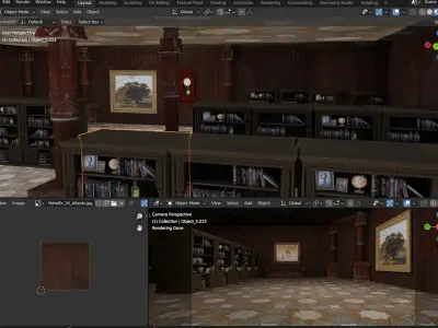 Medieval Library Model Realistic Low-poly 3D model