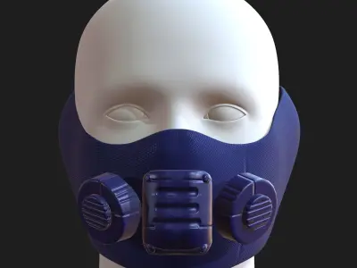 Gas mask helmet 3d model scifi Low-poly  Low-poly 3D model 6
