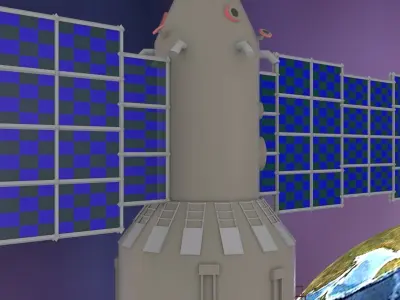 Satellite Low-Poly space station Free low-poly 3D model