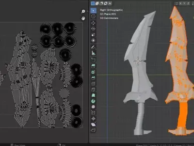 Magic Weapon set Low poly Game ready Low-poly 3D model