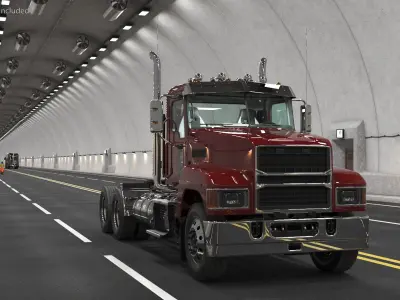 Cab and Chassis Truck 2025 Red 3D model