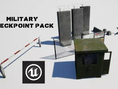 Military pack for checkpoints Low-poly 3D model